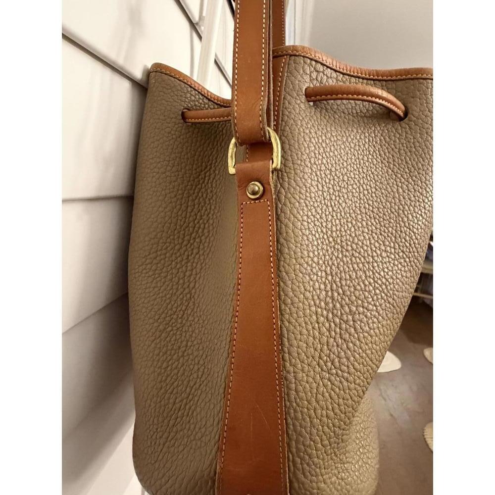 vintage Dooney & Bourke All-Weather Leather drawstring bucket bag in the taupe - Picture 7 of 15